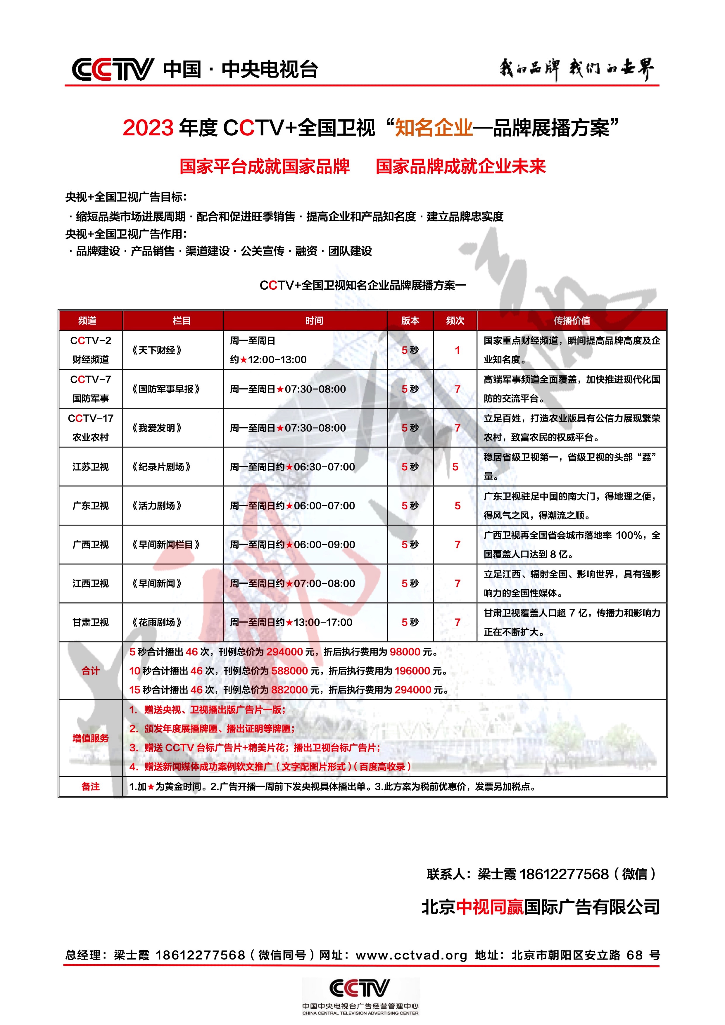 央視廣告方案-2022-2023年度央視+全國衛視知(zhī)名品牌廣告展播方案一(yī)