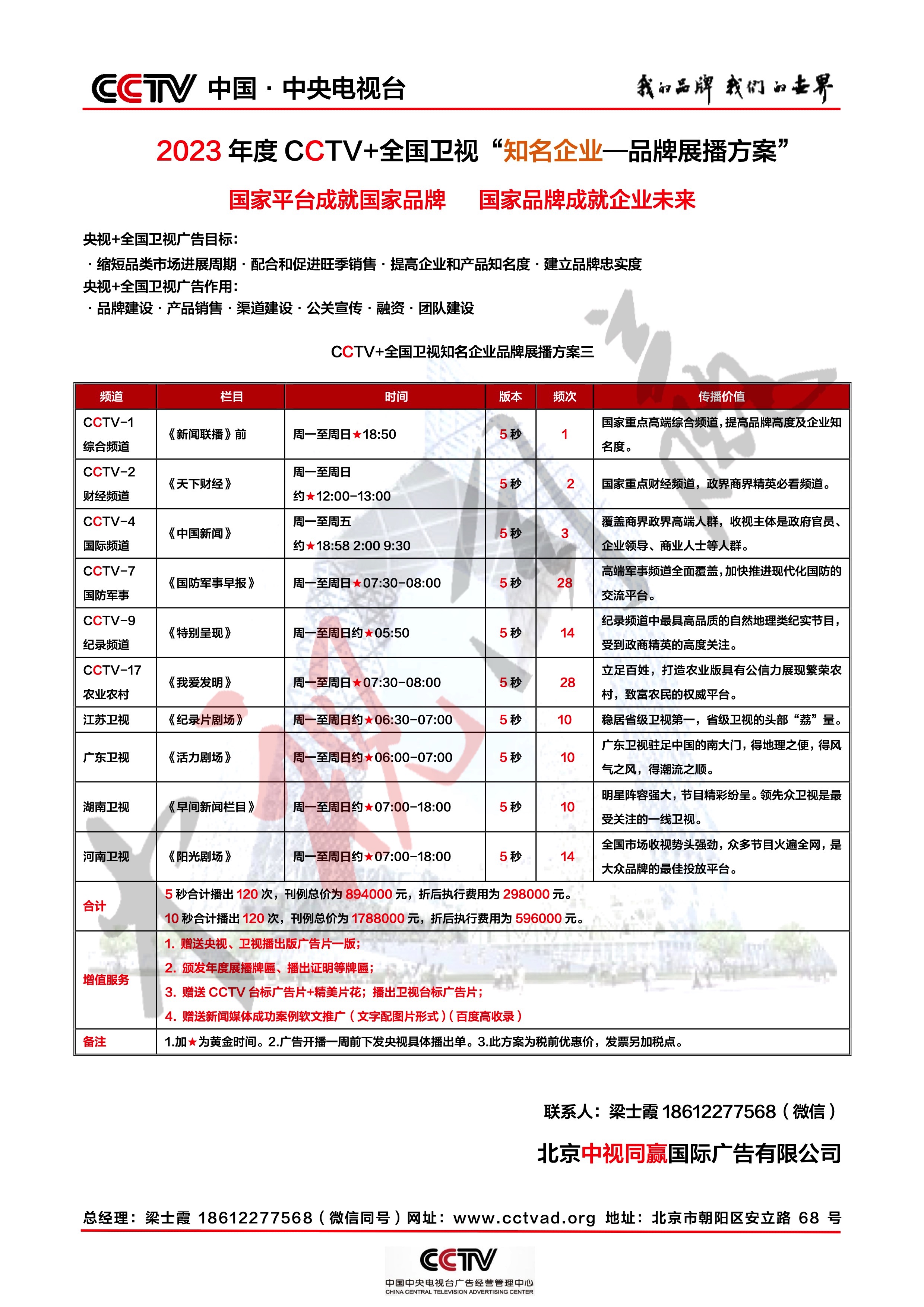 央視廣告方案-2022-2023年度央視+全國衛視知(zhī)名品牌廣告展播方案三